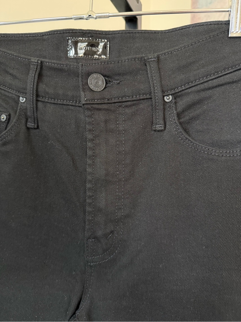 NEW MOTHER The Twister Sneak Jeans Black High Rise Wide Leg Womens 26 Denim - Picture 5 of 9